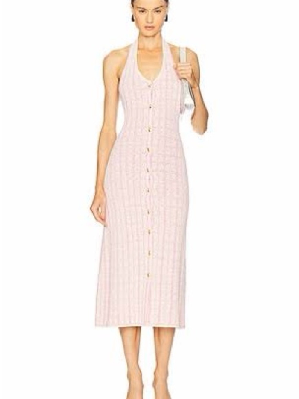Asta Resort Bianca Pink Halter Midi Dress